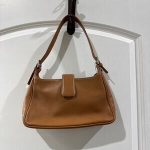 Coach C13-7789 Tan Leather Small Shoulder Bag 11x7x3 Adjustable Strap